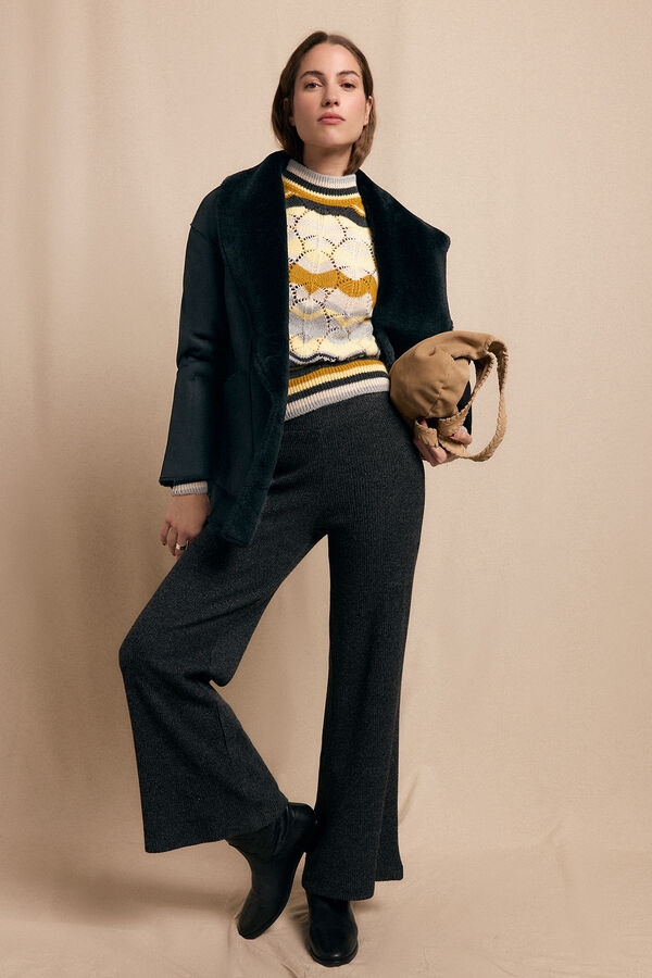 Slowlove Pantalón ancho de punto Gris