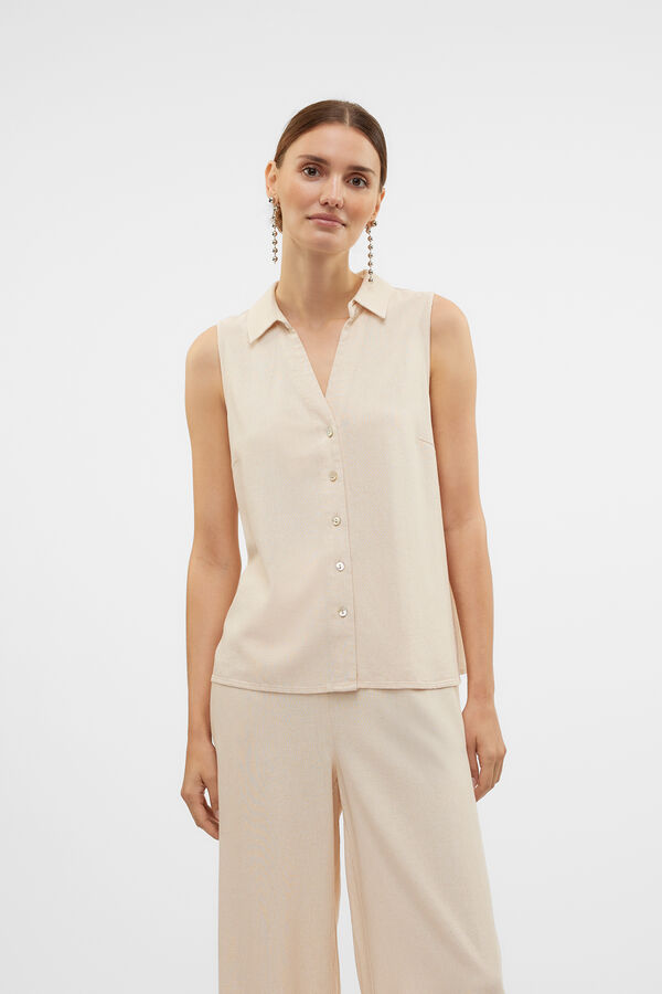 Vero Moda Top fluído com gola em bico Cinzento