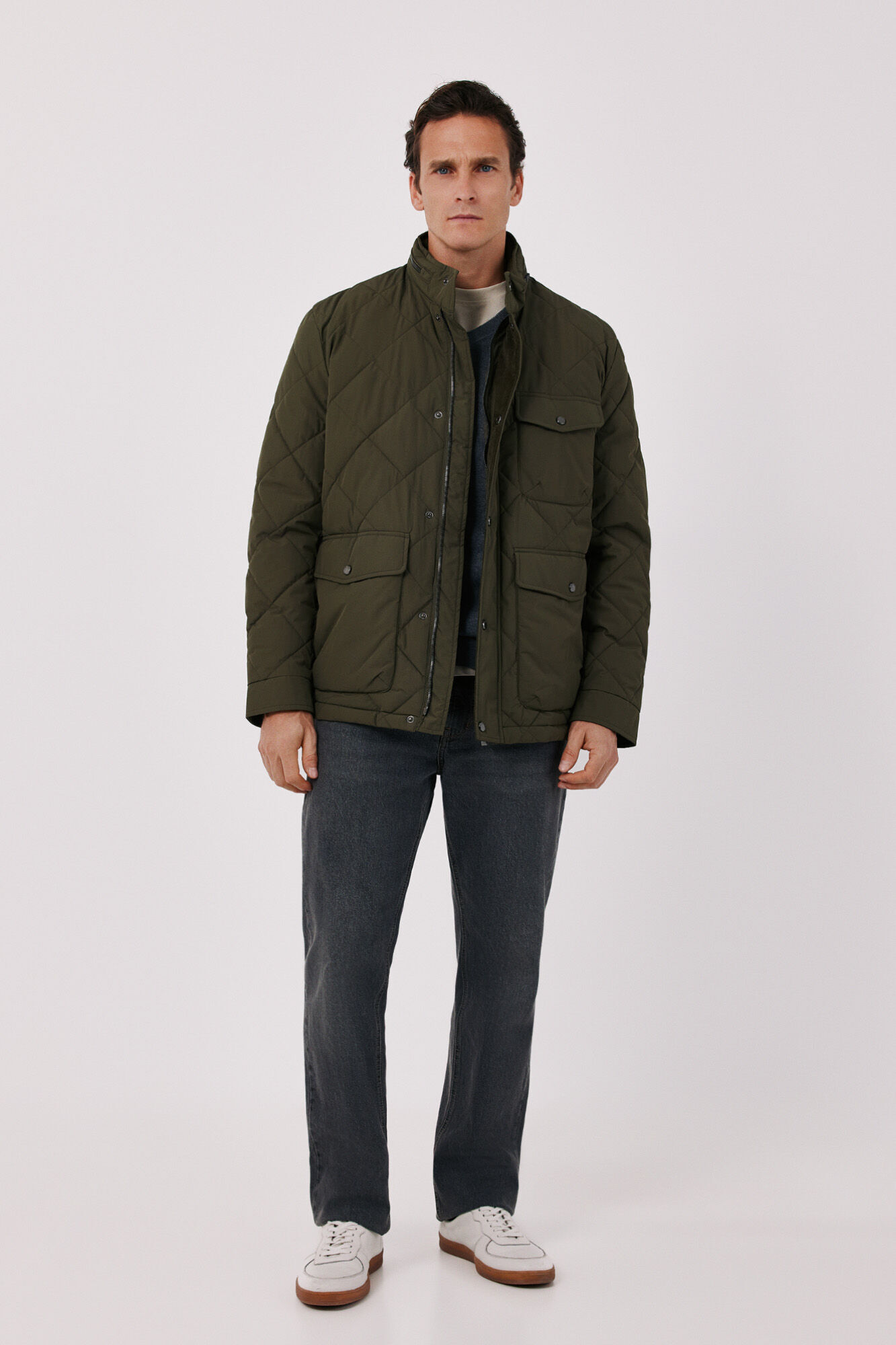 Cortefiel Diamond quilted field jacket