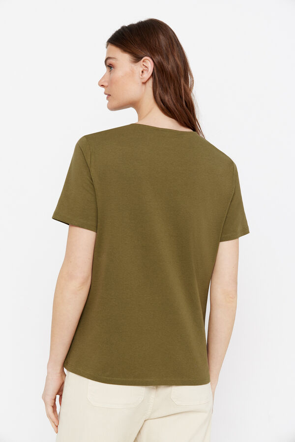 Cortefiel T-shirt bordada Verde