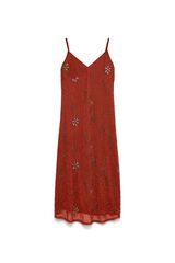 Vero Moda Vestido comprido com design em relevo Castanho