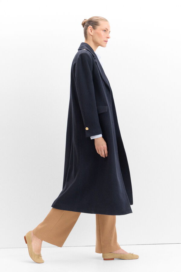 Cortefiel Long military coat Navy