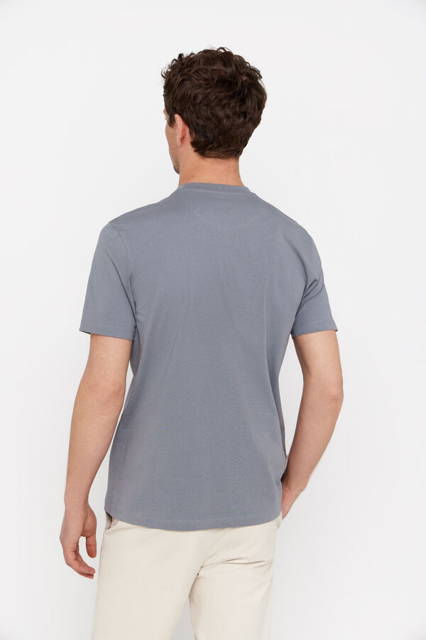 Cortefiel Basic T-shirt with pocket Grey