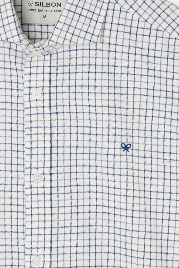 Silbon Camisa esportiva xadrez bicolor Cinzento