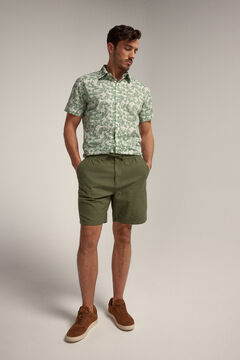 Cortefiel Comfort linen Bermuda shorts Pistachio green