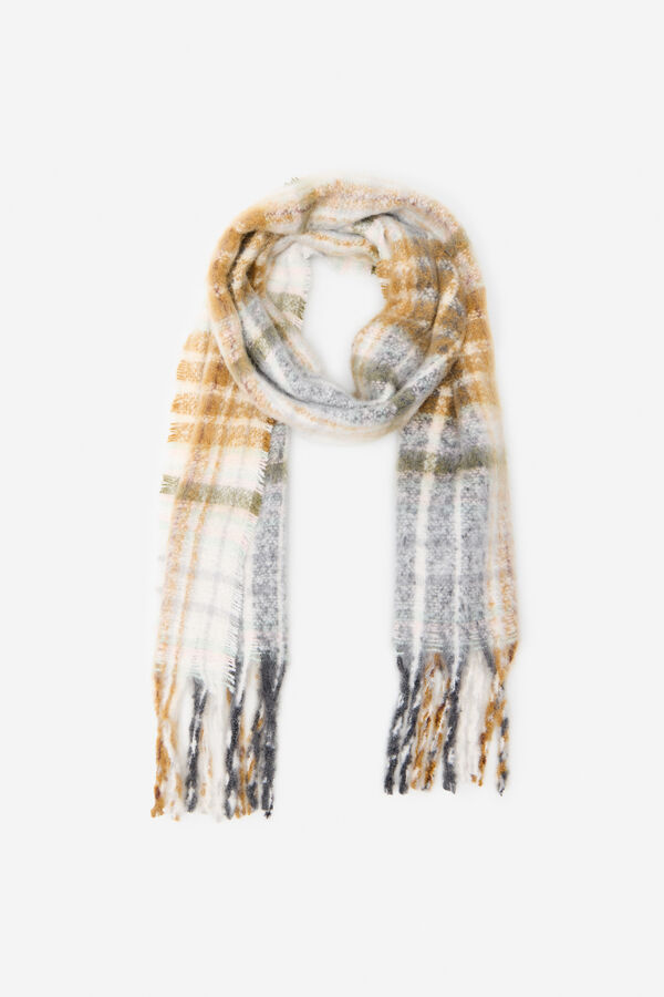 Cortefiel Tartan fringed scarf Multicolour