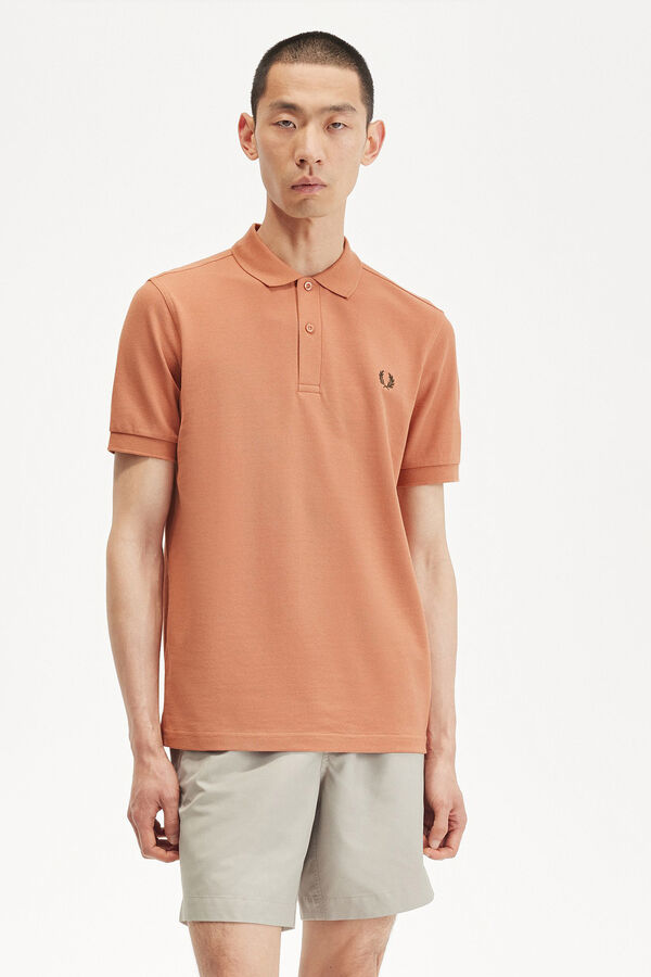Cortefiel Short-sleeved polo shirt Orange