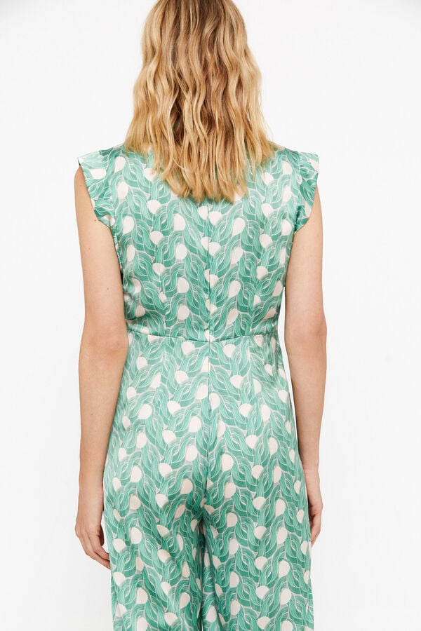 Cortefiel Sustainable long jumpsuit Printed green