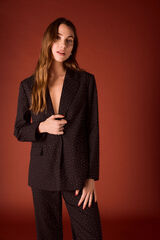 Slowlove Blazer entallada de strass. Negro