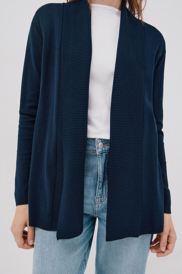Cortefiel Cardigan with shawl neckline Navy