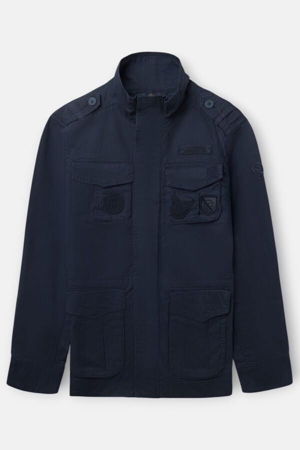 Silbon Casaco militar com manchas tingidas Azul