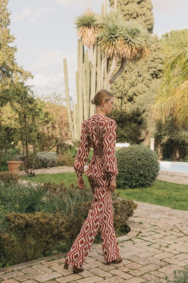 Cherubina Normanda trousers Printed orange