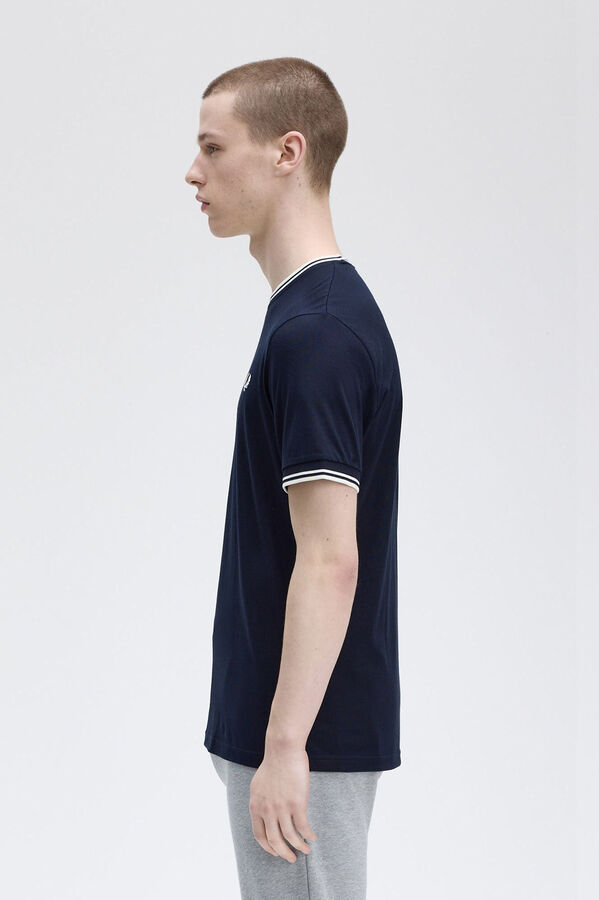 Fred Perry Camiseta de hombre de manga corta Azul oscuro