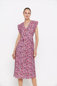 Cortefiel Dress with pockets Printed white