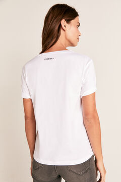 Cortefiel Butterfly boat neck t-shirt White