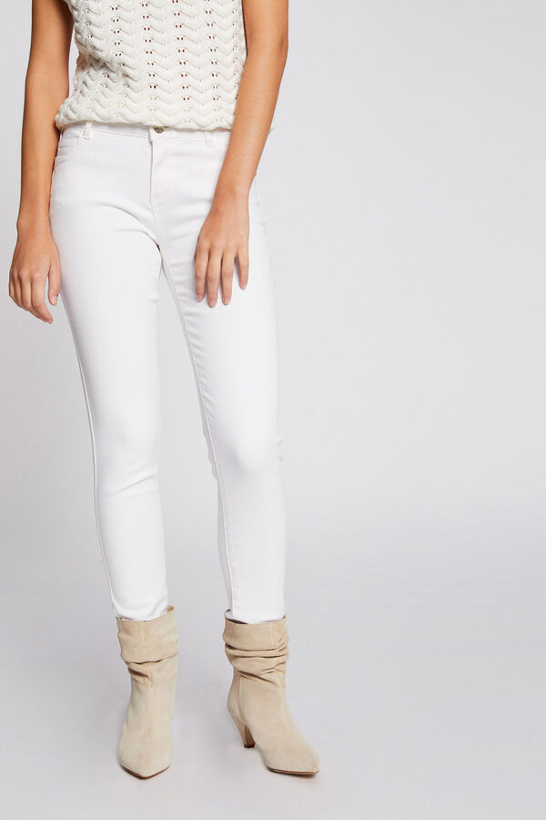 Cortefiel Low rise skinny jeans White