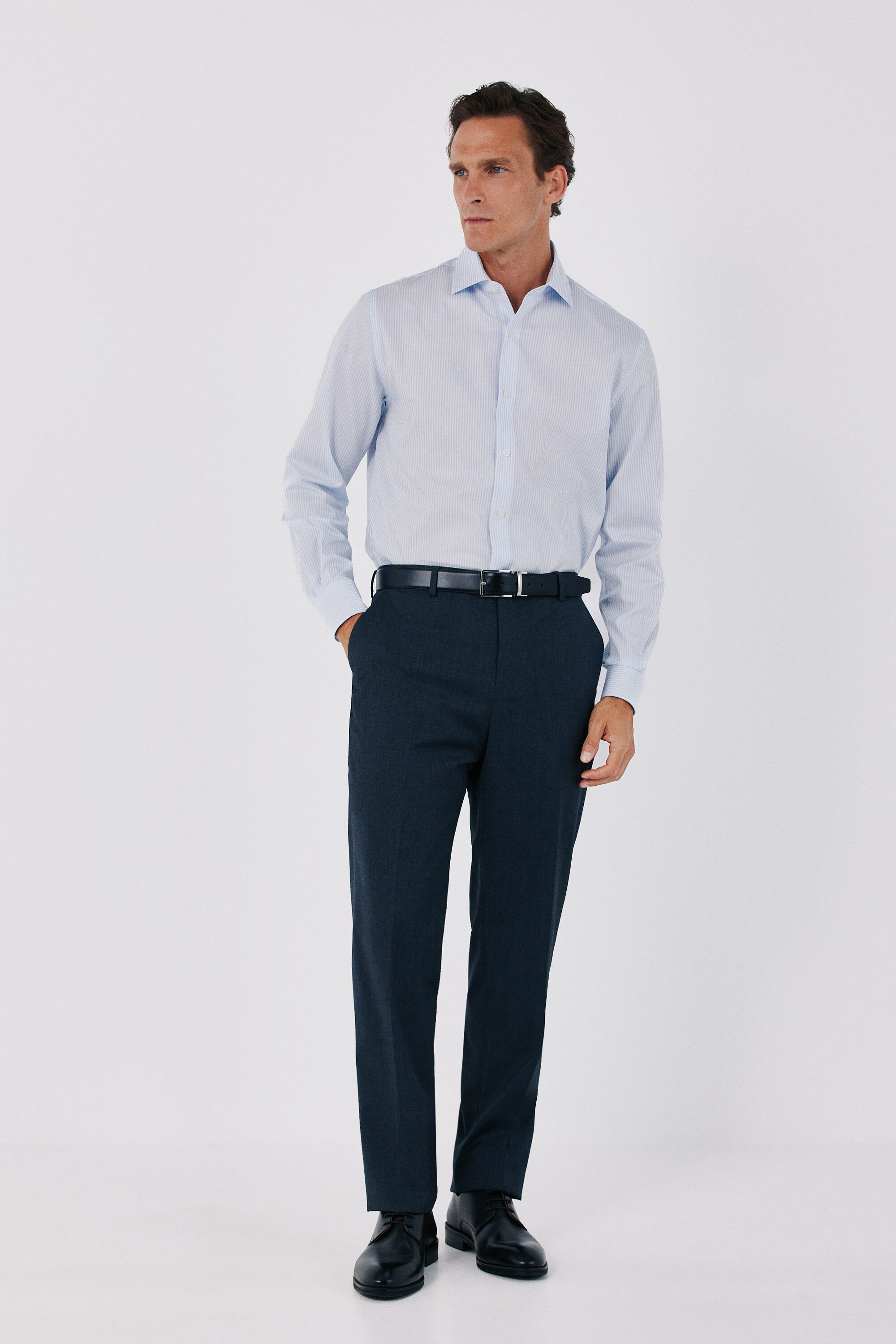 Cortefiel Striped slim fit easy iron dress shirt