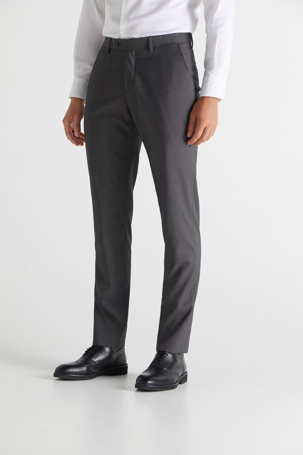 Cortefiel Grey slim fit trousers Grey