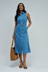 Salsa Jeans Vestido midi lightdenim Azul