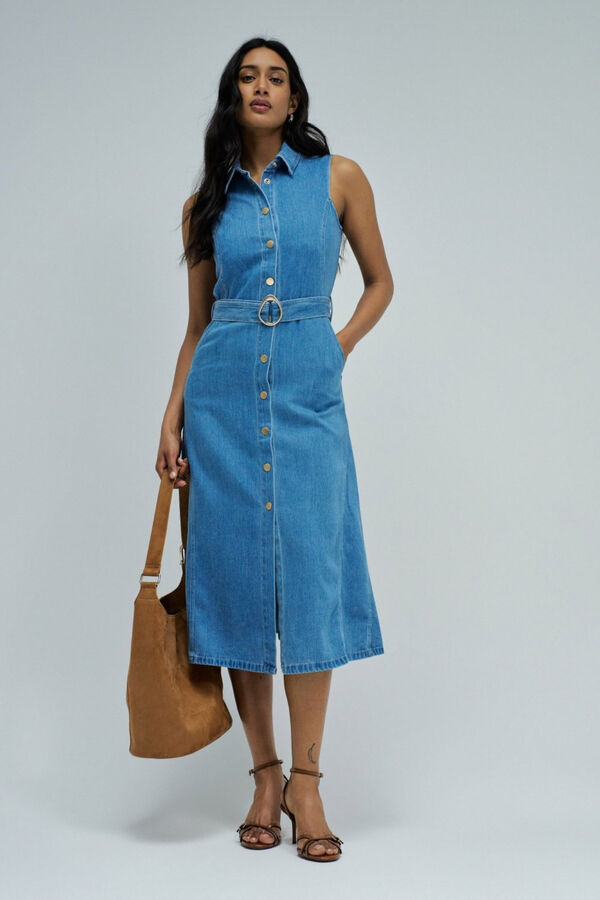 Salsa Jeans Vestido midi lightdenim Azul