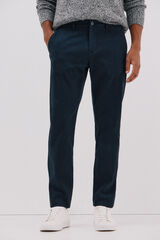 Cortefiel Slim-fit print chinos pants Blue