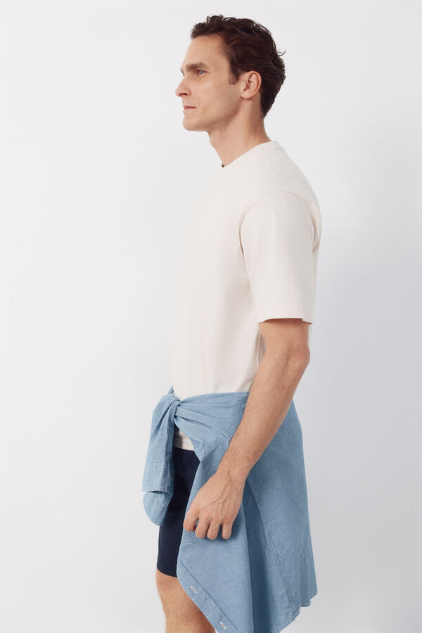 Cortefiel Plain T-shirt Beige