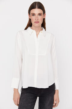 Cortefiel Long bib-front shirt White