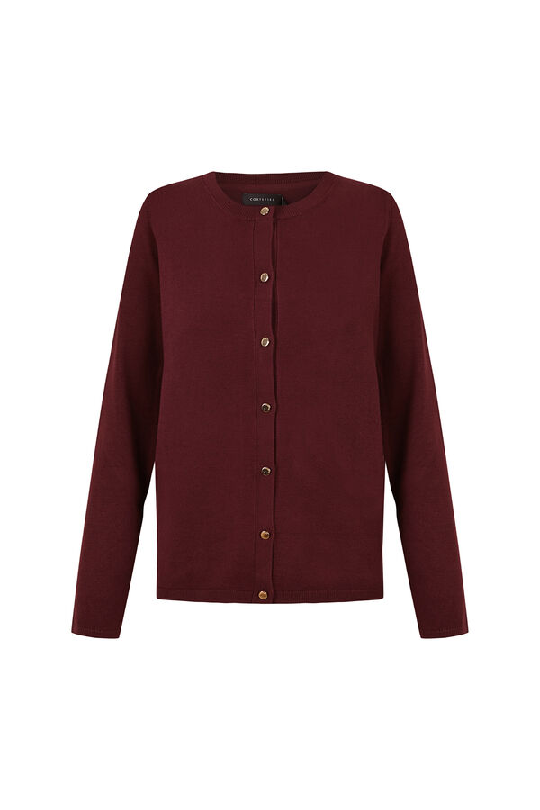 Cortefiel Basic knit jacket Maroon