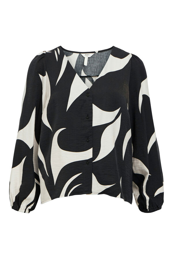 Cortefiel Printed blouse Black