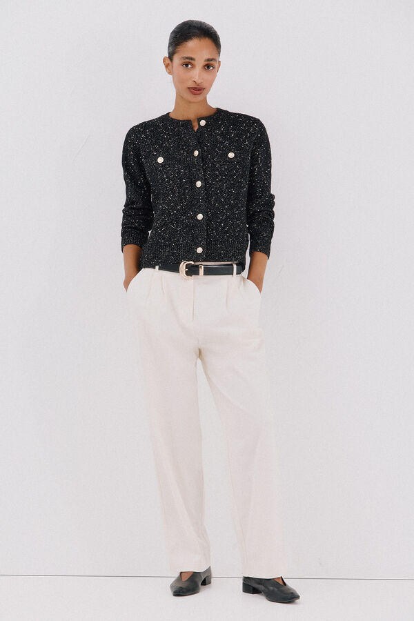Cortefiel Short jacket with buttons Black