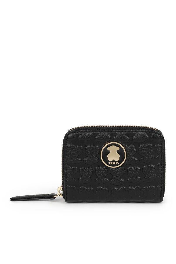 Cortefiel Sherton medium black leather purse Black