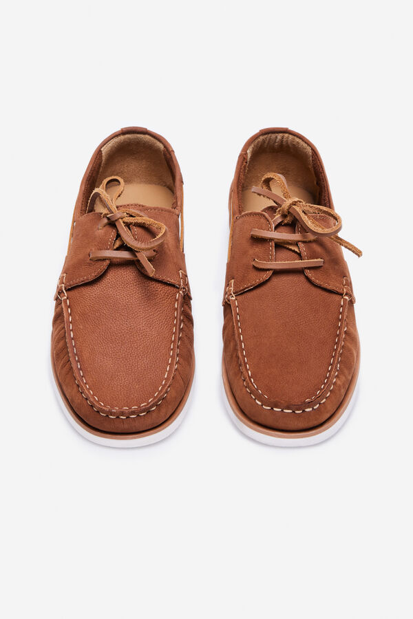 Cortefiel Leather sports loafers Camel
