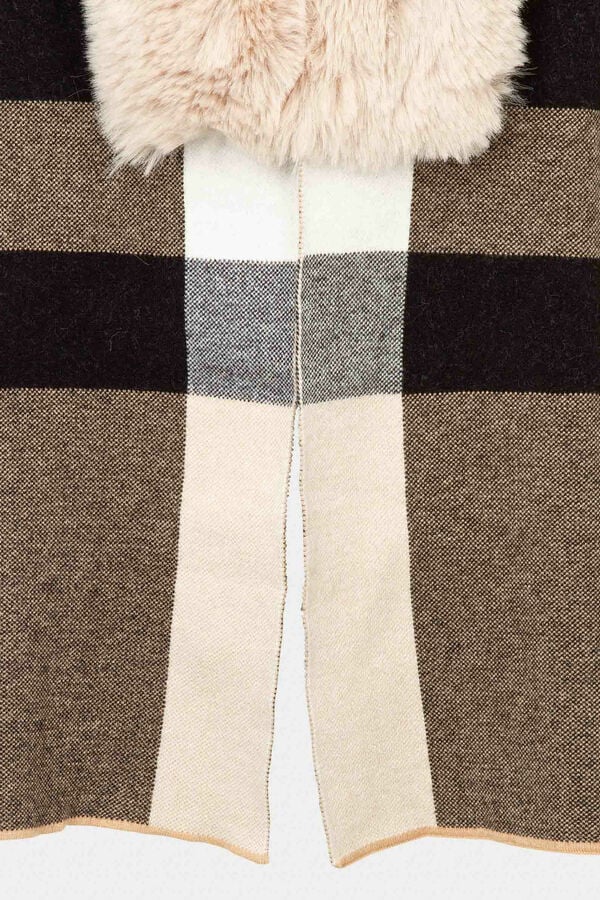 Morgan Poncho com detalhes em faux-fur Multicolorido