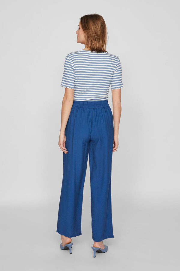 Cortefiel Pantalon largo con cintura elastica Azul royal