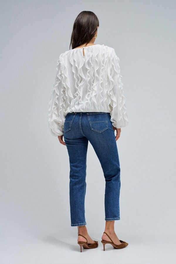 Salsa Jeans Blusa com babados Ecru