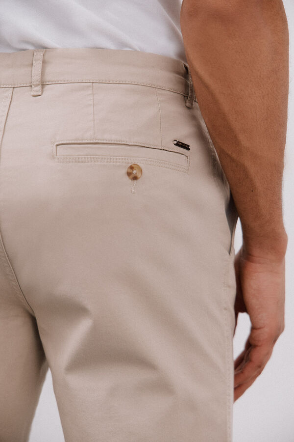 Cortefiel Straight fit chinos pants Beige