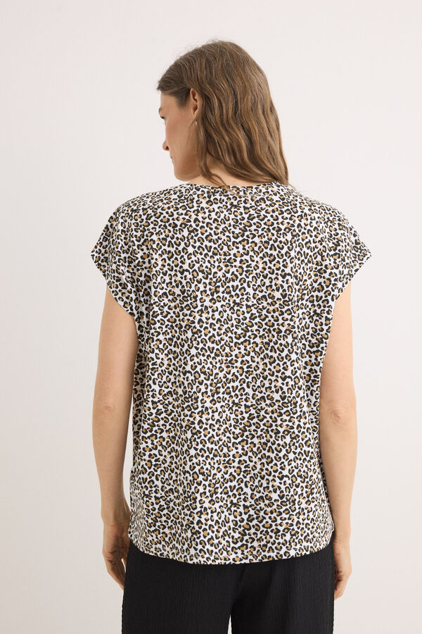 Cortefiel Basic t-shirt with buttons Multicolour