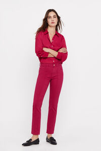 Cortefiel Slim fit trousers with front seam Fuchsia