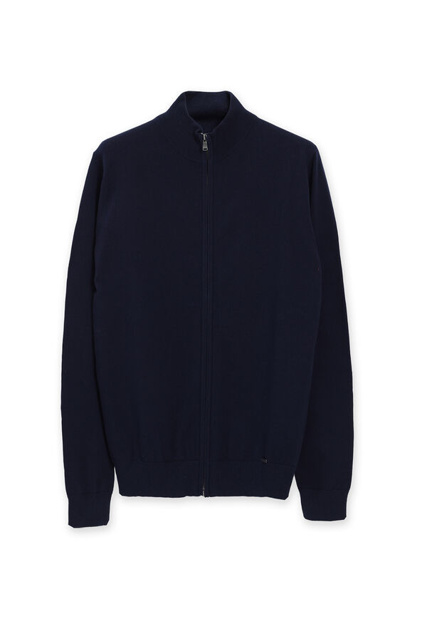 PuroEGO Chaqueta cremallera punto Azul marino