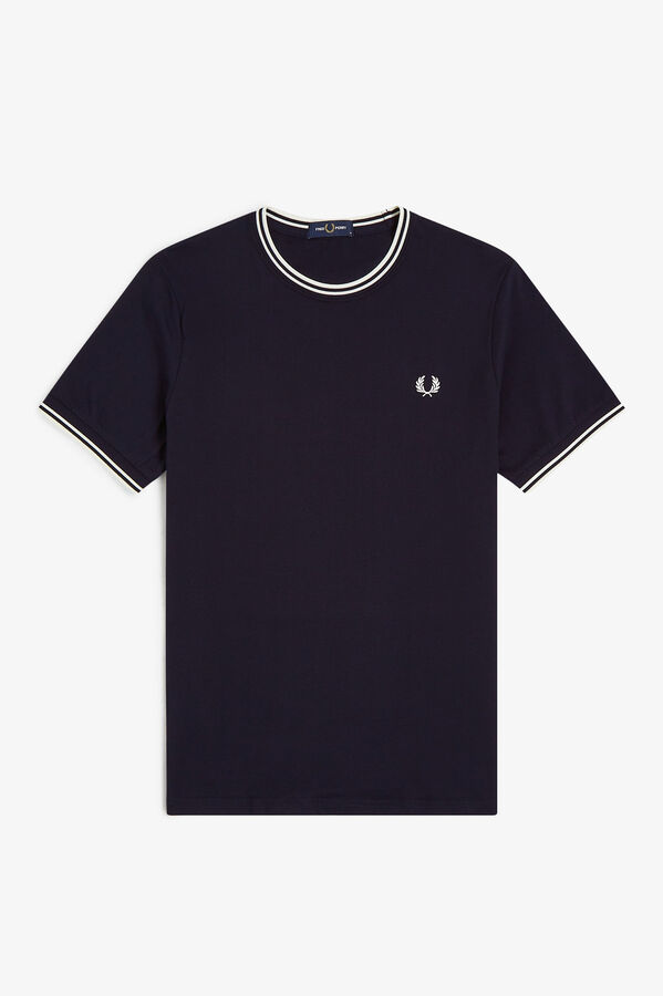 Fred Perry Camiseta de hombre de manga corta Azul oscuro