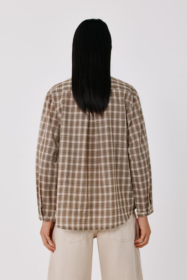 Cortefiel Plaid tie shirt Printed green