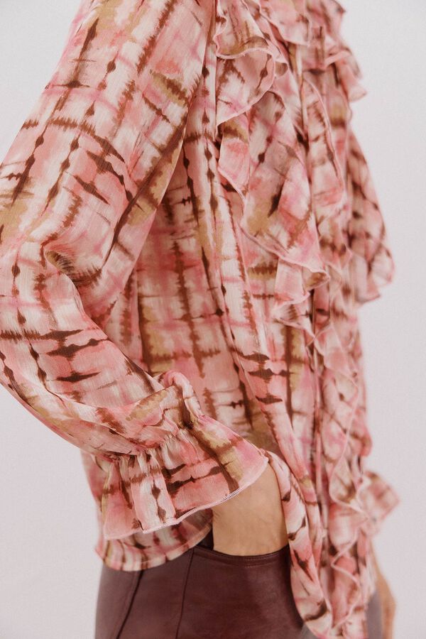 Cortefiel Flounced front blouse Printed white