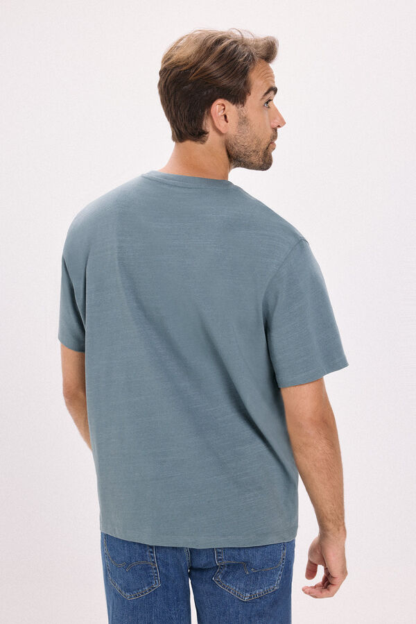 Jack & Jones T-shirt básica com estampado frontal Azul
