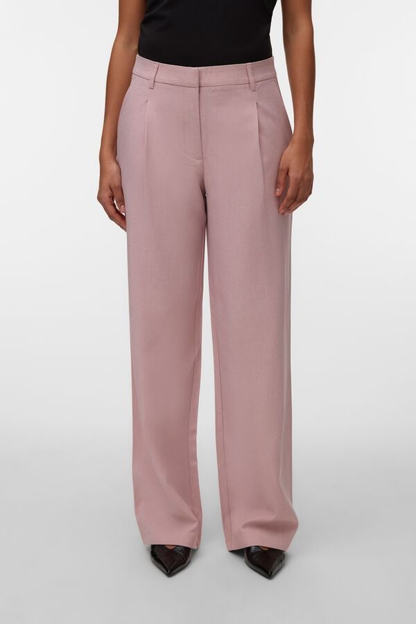 Vero Moda Pantal&oacute;n wide leg de vestir Coral