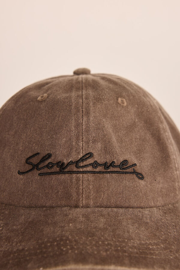 Slowlove Boné logo Castanho