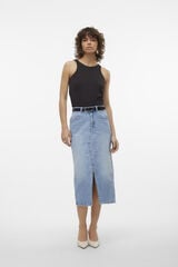 Cortefiel Denim tube skirt Blue