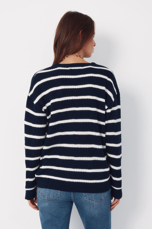 Cortefiel Soft feel jumper Printed blue