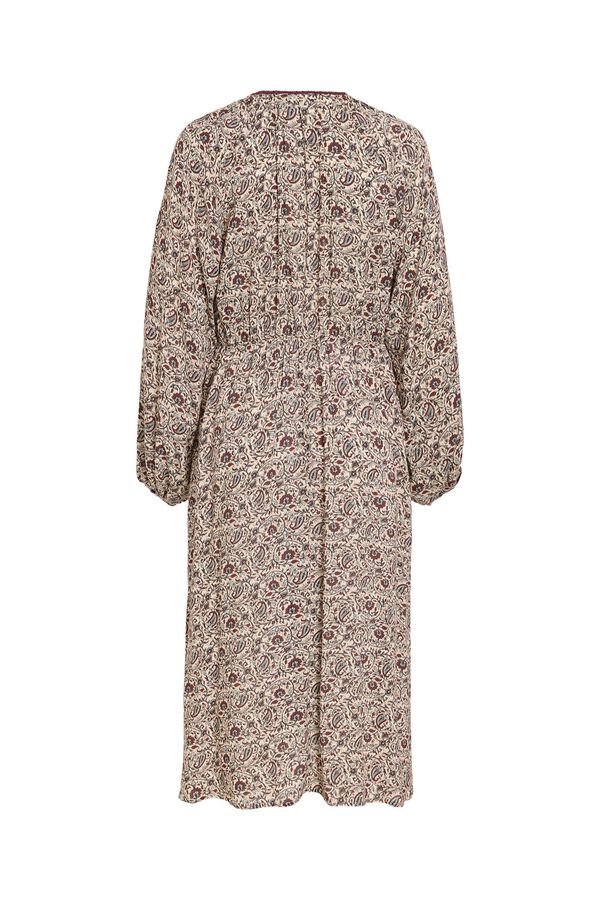 Vila Vestido midi estampado caxemira Tostado
