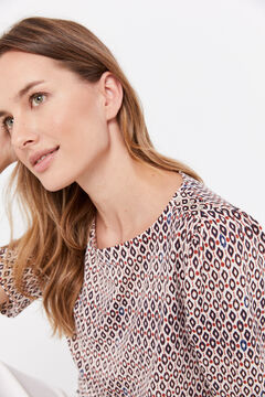 Cortefiel Jersey-knit top with puffed sleeves Multicolour