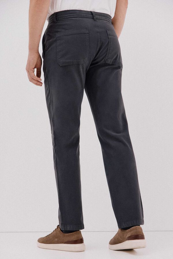 Cortefiel Washed chinos pants Grey